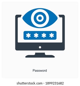 Password or protection codeword icon concept