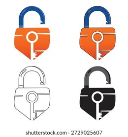 Ilustração do vetor de bloqueio de segurança de dados e proteção de senha