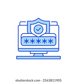 Password Protection Filled Line Icon. linear style sign for mobile concept and web design. Outline vector icon.