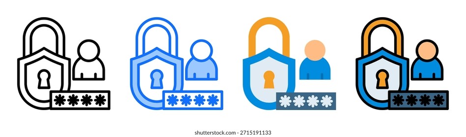 Password Protection Icon Collection Set Multiple Style