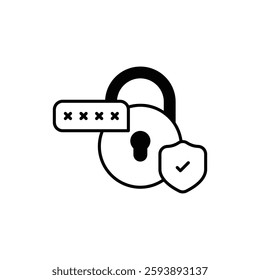 Password Protection Icon for Cybersecurity and Secure Access