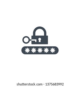 Password Protection Icon. Flat Design. Business Concept Isolated Illustration.