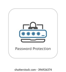 Password Protection Icon. Flat Design. Business Concept Isolated Illustration.