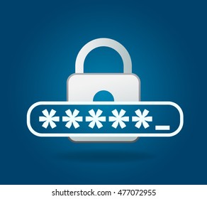 Password Protection Icon. Flat Design. Business Concept Isolated Illustration.