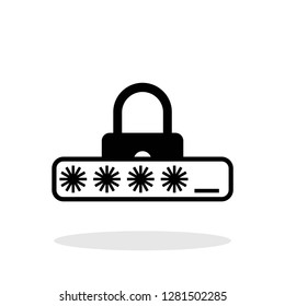 Password protection icon in flat style. Password security symbol for your web site design, logo, app, UI Vector EPS 10.