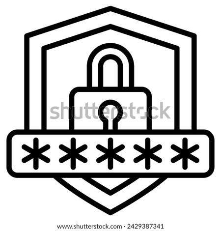 Password Protection icon line vector illustration