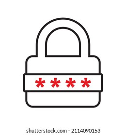 Password Protection Icon. Lock Icon