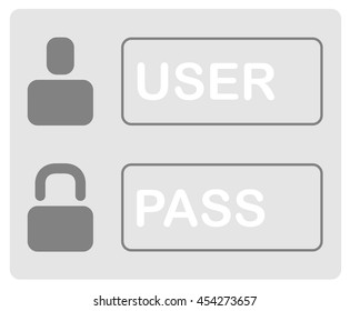 Password Protection Icon. Log in panel. Flat Design. 