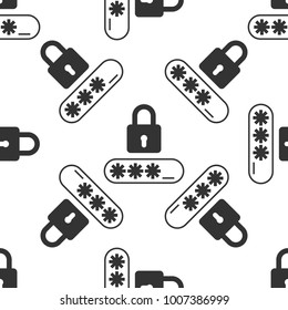 Password Protection icon seamless pattern on white background. Flat design. Vector Illustration