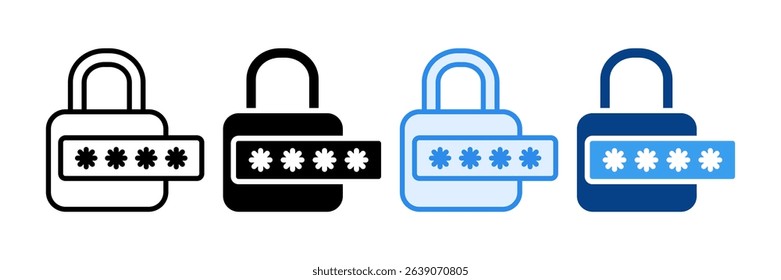 Password Protection Icon Set Multiple Style Collection