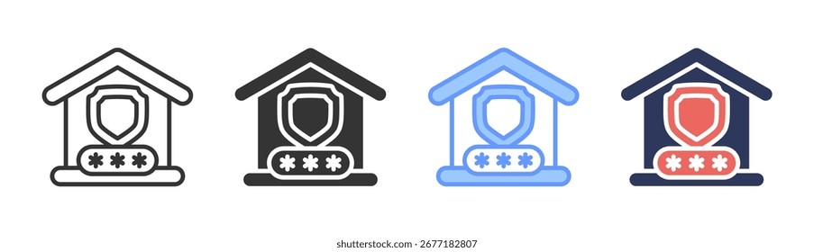 Password Protection Icon Set Multiple Style Collection