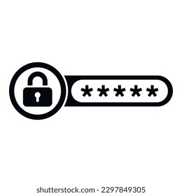 Password protection icon simple vector. Personal mobile. App change