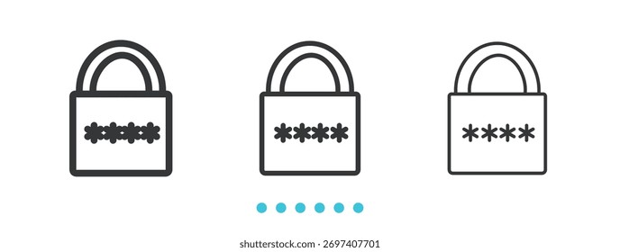 Password Protection icon. Thin line icon vector