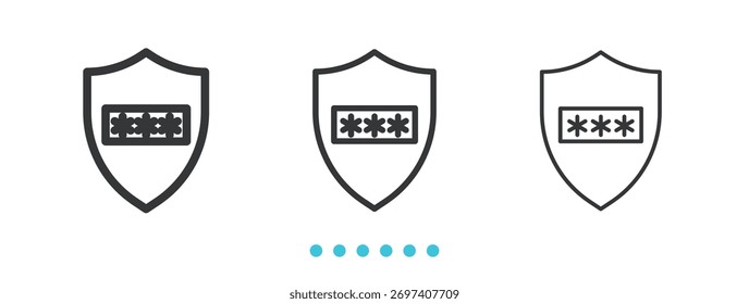 Icono de Protección de Contraseña. Vector de icono de línea delgada