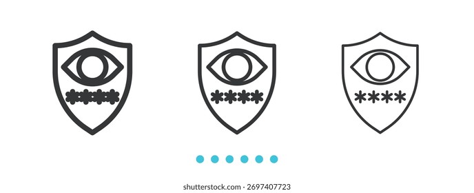 Icono de Protección de Contraseña. Vector de icono de línea delgada