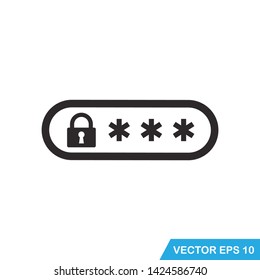 password, protection icon vector design template