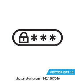 password, protection icon vector design template