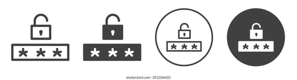 Contorno del logotipo del Vector del icono de la protección de la Contraseña