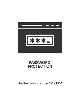 Password protection. Internet security information protection outline linear icon