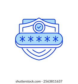 Password Protection Line Icon. linear style sign for mobile concept and web design. Outline vector icon.
