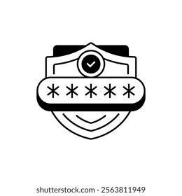 Password Protection Line Icon. linear style sign for mobile concept and web design. Outline vector icon.