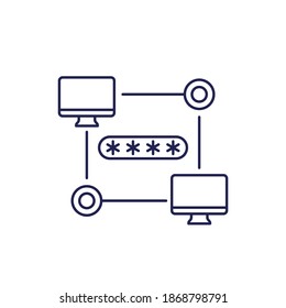 password protection for network line icon