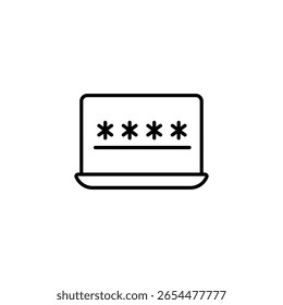 Password Protection On Electronic Device With Star Symbols Outline