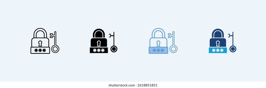 Password Protection Outline icon vector illustration 
