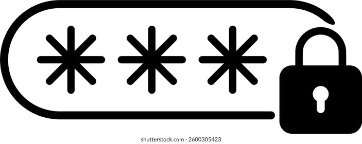 Password protection, private login password Flat vector icon for cybersecurity illustration
