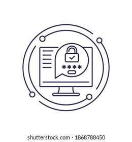 password protection, safe access line icon
