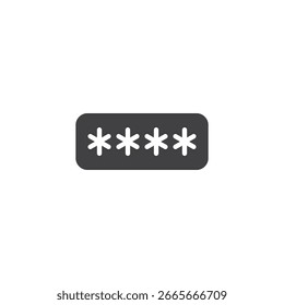 Password protection solid icon. glyph style vector icon of a key or entry field. This icon symbol represents account safety and secure credentials.