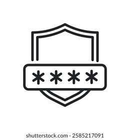 Password protection thin line icons. Perfect pixel on transparent background
