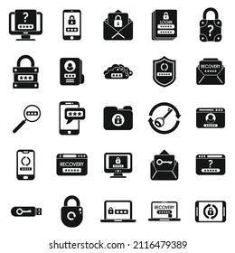 Password recovery icon simple vector. Computer lock. Mail password