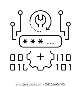 password recovery line icon vector. password recovery sign. isolated contour symbol black illustration