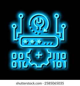 password recovery neon light sign vector. password recovery illustration
