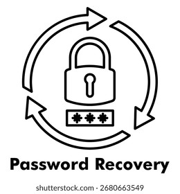 Password Recovery Outline Icon Vector Illustration