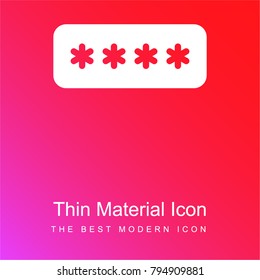 Password red and pink gradient material white icon minimal design