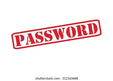 PASSWORD red Rubber Stamp Vector over a white background.