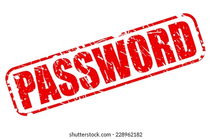 Password red stamp text on white