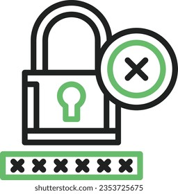 Password Rejected Icon image. Suitable for mobile application.