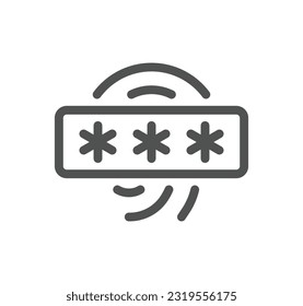 Password related icon outline and linear vector.