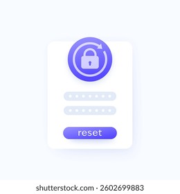 password reset or change ui design, vector illustration