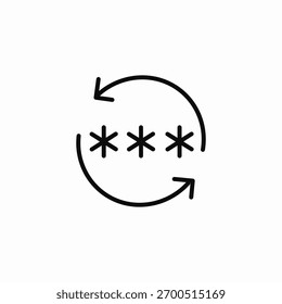 password reset cycle icon sign vector
