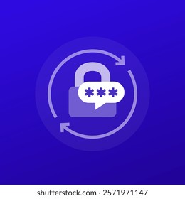 password reset icon for apps and web, transparent design