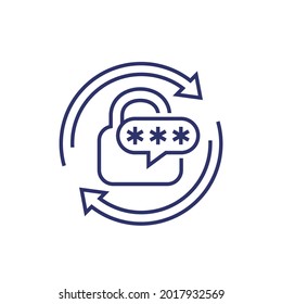 Password Reset Icon, Line Design