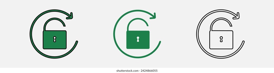Conjunto de iconos de restablecimiento de contraseña. Icono Seguridad	
