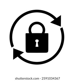 password reset icon vector on white background. password refresh icon