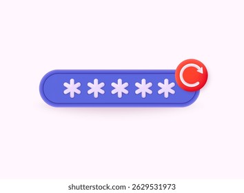 Password reset illustration. Update personal data concept. Getting a new username and password for an account. 3D Web Vector Illustrations.