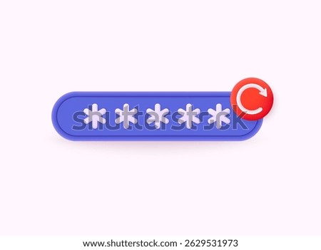 Password reset illustration. Update personal data concept. Getting a new username and password for an account. 3D Web Vector Illustrations.