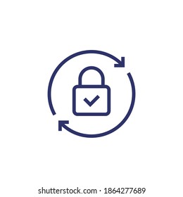 password reset line icon on white